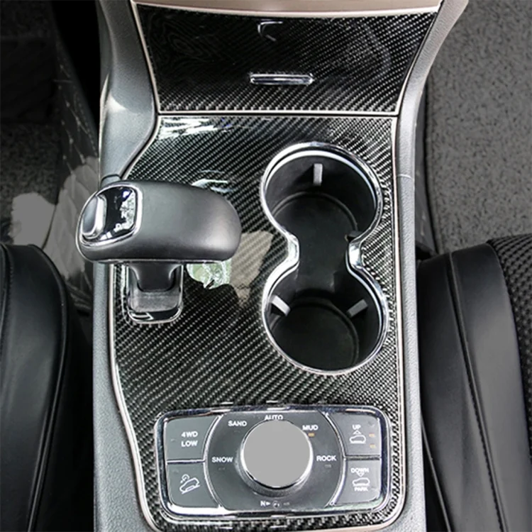 CMS3161_5.webp 2 PCS Car Water Cup Panel Carbon Fiber Decorative Sticker for Jeep Grand Cherokee 2014-2015 - Image 6
