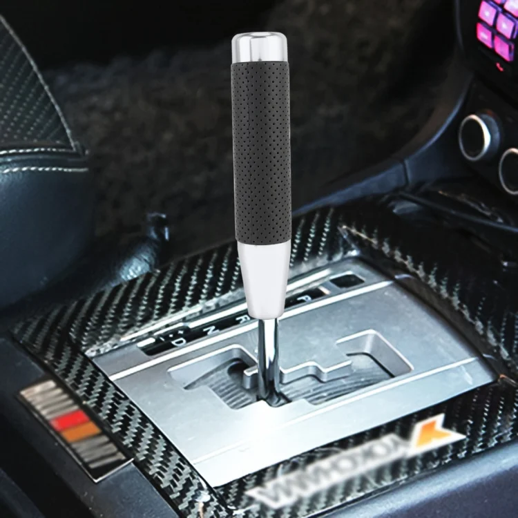 Metal Leather Long Column Car Shift Knob, Size: 18x3.3cm