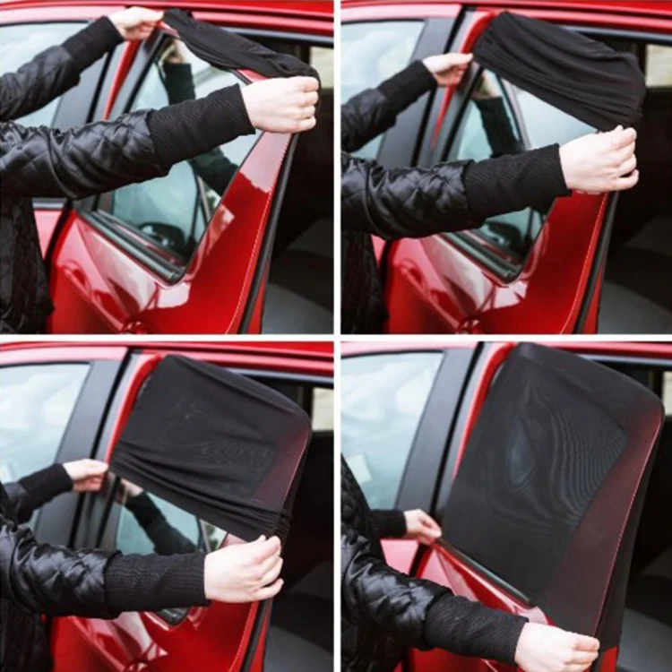 CMS3232_3.webp 2 PCS Car Shade Block Car Sun Block Window Gauze Shading Net Side Blocking Cover Sun Net Sandbags Side Window Sunshade Cover, Size: 92*54cm - Image 4