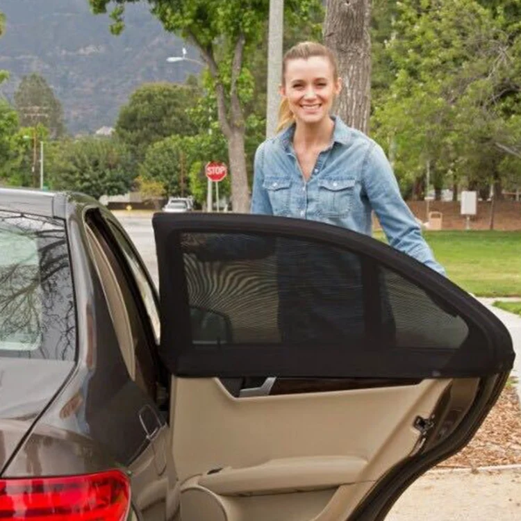 CMS3232_4.webp 2 PCS Car Shade Block Car Sun Block Window Gauze Shading Net Side Blocking Cover Sun Net Sandbags Side Window Sunshade Cover, Size: 92*54cm - Image 5