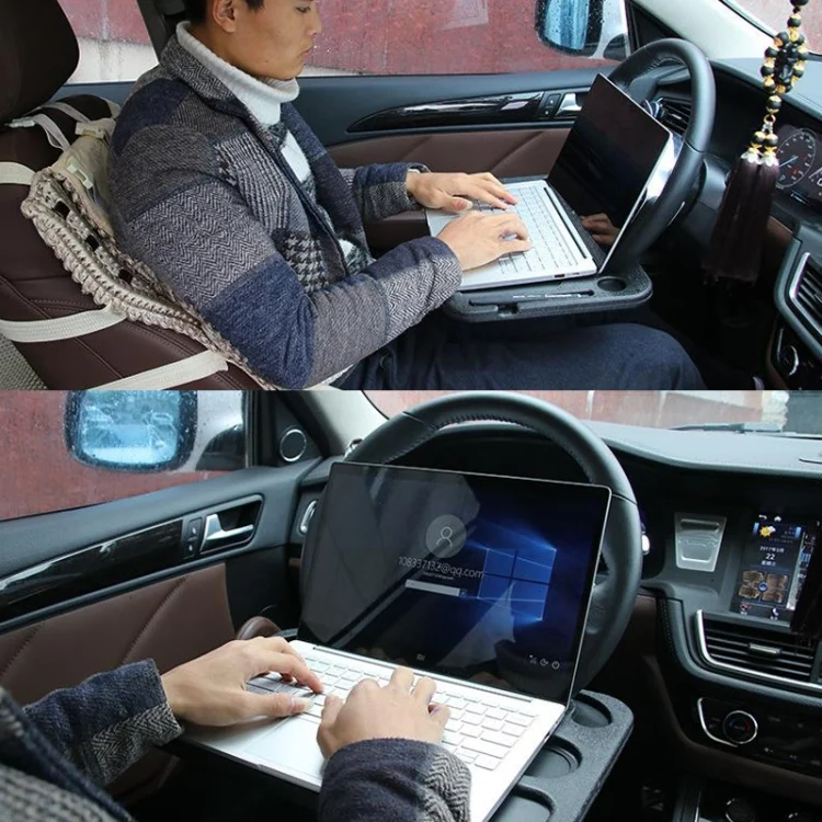 CMS3260B_6.webp Multi-function Car Steering Wheel Computer Card Table Box Car Tray Desktop Computer Desk Car Laptop Table Dining Table Shelf Desk Auto Accessories - Image 8