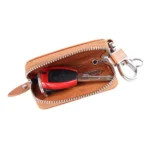 Universal Pure Cow Leather Waist Hanging Zipper Wallets Key Holder Bag (No Include Key) - Image 3