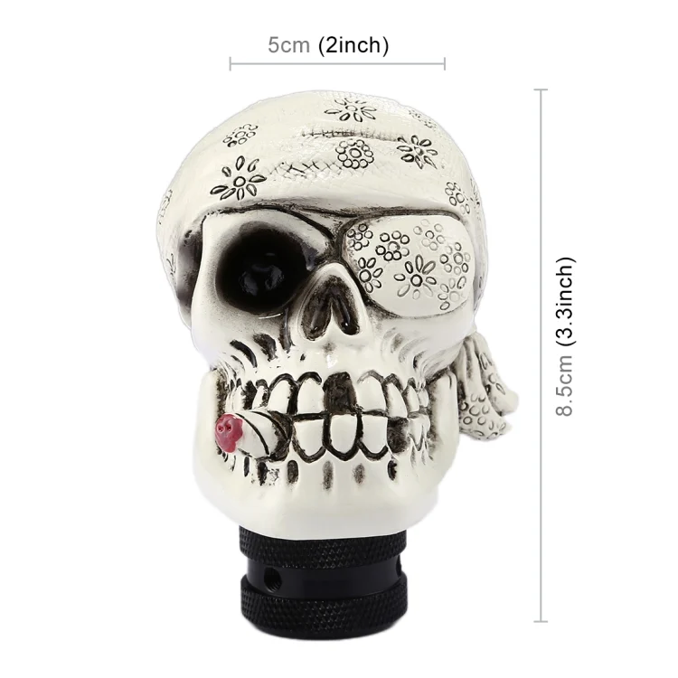 CMS3844W_4.webp Pirate Skull Shaped Universal Vehicle Car Shifter Cover Manual Automatic Gear Shift Knob - Image 5