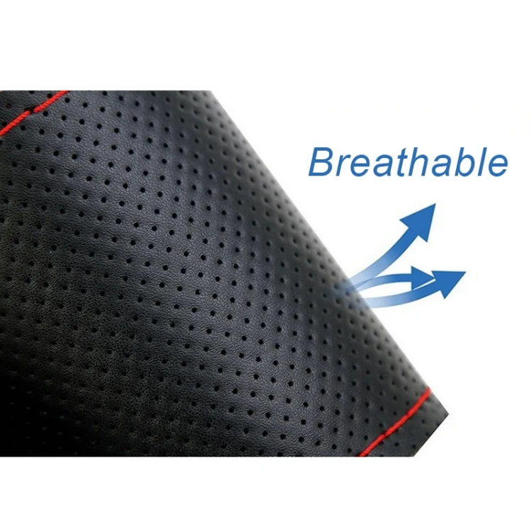 CMS3896_4.webp Four Seasons Genuine Leather Hand-stitched Car Adaptation Steering Wheel Cover for 38cm Steering Wheel - Image 5