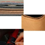 Four Seasons Genuine Leather Hand-stitched Car Adaptation Steering Wheel Cover for 38cm Steering Wheel - Image 6