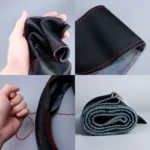 Car Universal Genuine Leather Hand-stitched Steering Wheel Cover The First Layer of Cowhide Laser Hole Hand Sewing Sets - Image 4
