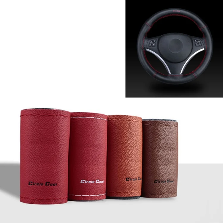 Car Universal Genuine Leather Hand-stitched Steering Wheel Cover