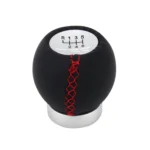 Universal Car Modified Shifter Black Leather Lever Manual 6-Speed Gear Shift Knob - Image 2