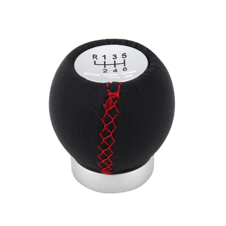 CMS3989_1.webp Universal Car Modified Shifter Black Leather Lever Manual 6-Speed Gear Shift Knob - Image 2