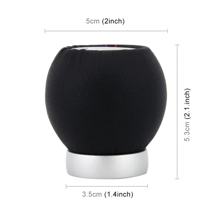 CMS3989_2.webp Universal Car Modified Shifter Black Leather Lever Manual 6-Speed Gear Shift Knob - Image 3