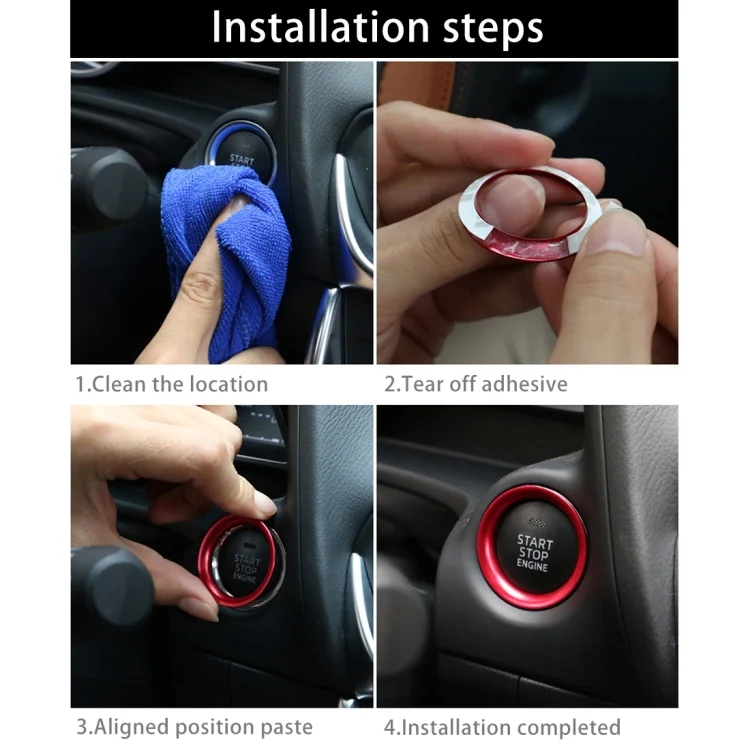 CMS4587Y_6.webp Car Engine Start Key Push Button Ring Trim Aluminum Alloy Sticker Decoration for Mazda - Image 7