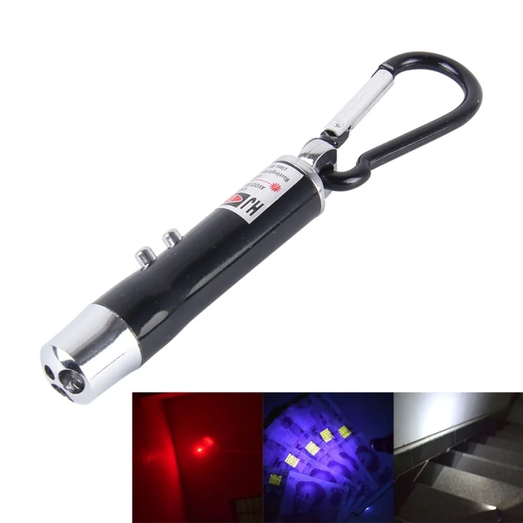 CMS5231B.webp 2pcs Outdoor Keychain Metal Shell Mini LED Flashlight Laser Light with Money Detecting - Image 1