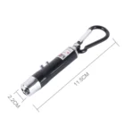 2pcs Outdoor Keychain Metal Shell Mini LED Flashlight Laser Light with Money Detecting - Image 2