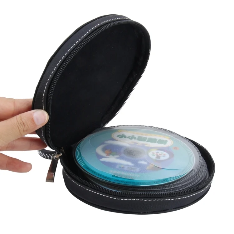 CMS6361C_5.webp 20 CD Disc Storage Case Leather Bag Heavy Duty CD/ DVD Wallet for Car, Home, Office and Travel - Image 6