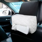 Car Auto Leather Sun Visor Backseat Hanger Tissue Box Paper Napkin Bag (Not Include Napkin)