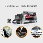 4.0 inch IPS Screen 5.0 Mega Pixels 170 Degrees Wide Angle Full HD 1080P 3 Channels Video Car DVR, Support Night Vision Fill Light / Reversing Visual / TF Card(32GB Max) / G-sensor / Motion Detection - Image 8