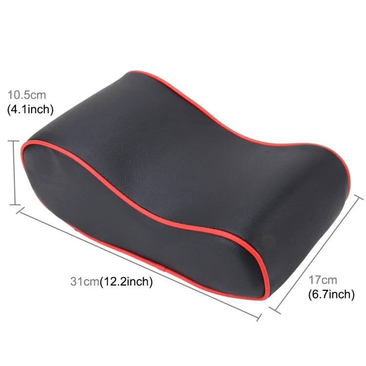 CMS7305B_4.webp Universal Car PU Leather and Memory Foam Wrapped  Armrest Box Breathable Car Armrest Box Mat with Phone Holder Storage Bag - Image 5