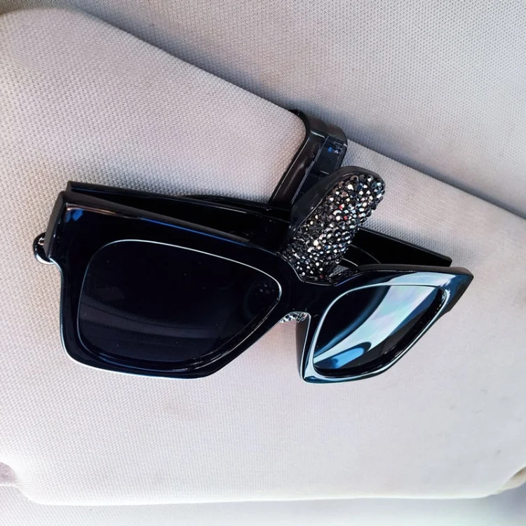 CMS75101B_2.webp Car Mixed Color Diamond Mounted Glasses Bill Clip Holder - Image 3