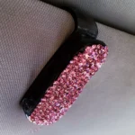 Car Pure Color Diamond Mounted Glasses Bill Clip Holder - Image 2