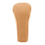 Universal Nonslip Breathable Genuine Leather Car Gear Shift Knob Cover - Image 3