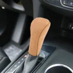 Universal Nonslip Breathable Genuine Leather Car Gear Shift Knob Cover - Image 8