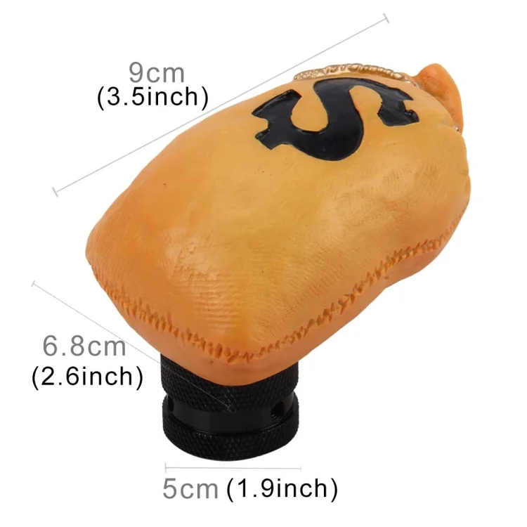 CMS8046_1.webp Dollar Money Bag Shaped Universal Vehicle Car Shifter Cover Manual Automatic Gear Shift Knob - Image 2