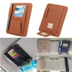 Multi-functional Auto Car Sun Visor Sunglass Holder Card Bill Ticket Storage Holder Pouch Bag - Image 4