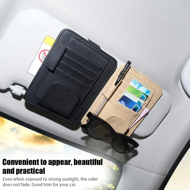 CMS8898_B7.webp Multi-functional Auto Car Sun Visor Sunglass Holder Card Bill Ticket Storage Holder Pouch Bag - Image 8