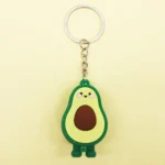 10 PCS Cute Fruit Jewelry Soft Silicone Cartoon Anthropomorphic Avocado Key Ring - Image 2