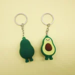 10 PCS Cute Fruit Jewelry Soft Silicone Cartoon Anthropomorphic Avocado Key Ring - Image 3