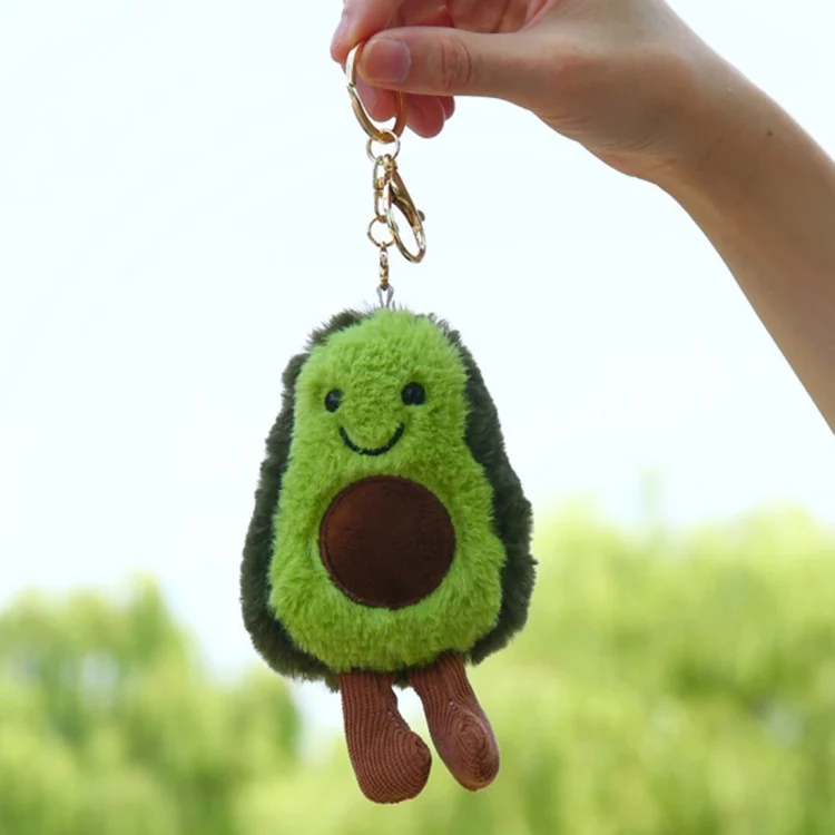 CRP0251.webp Cute Fruit Jewelry Plush Cartoon Anthropomorphic Avocado Key Ring - Image 1