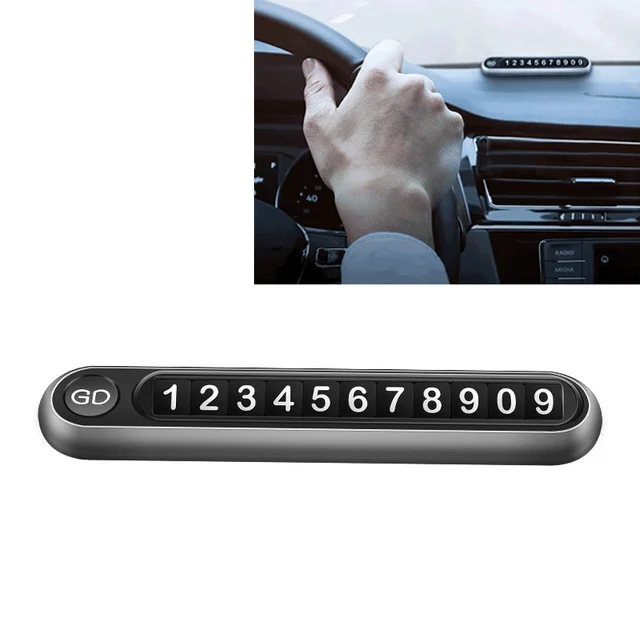 Hidden Number Metal Car Temporary Parking Number Plate Parking Card