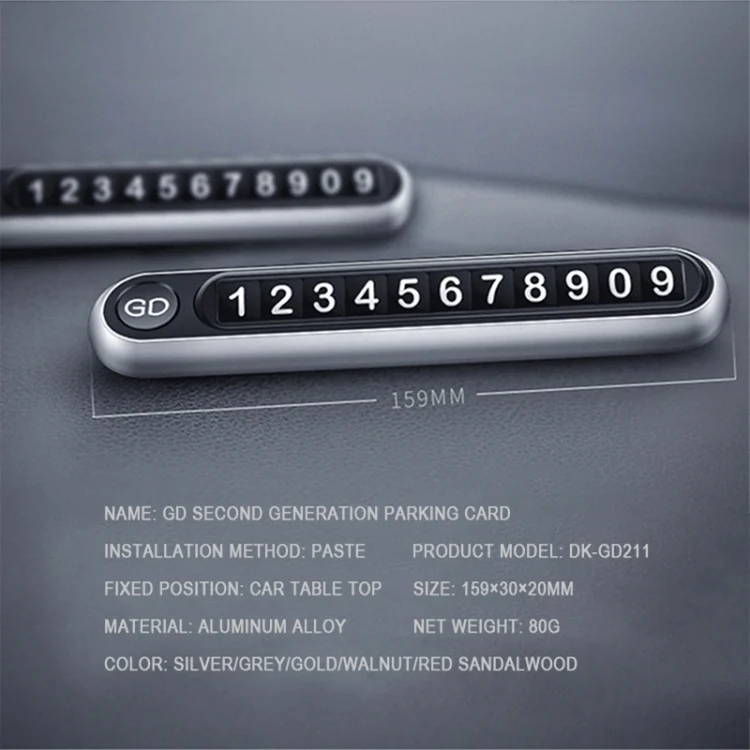 CRP0290H_12.webp Hidden Number Metal Car Temporary Parking Number Plate Parking Card - Image 13