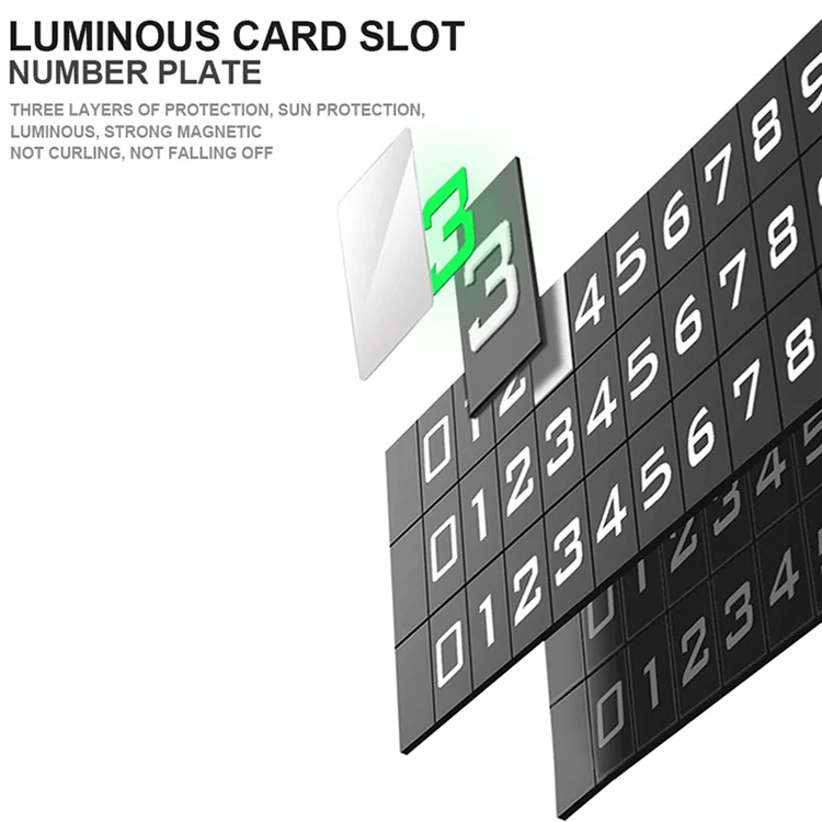 CRP0290H_5.webp Hidden Number Metal Car Temporary Parking Number Plate Parking Card - Image 6
