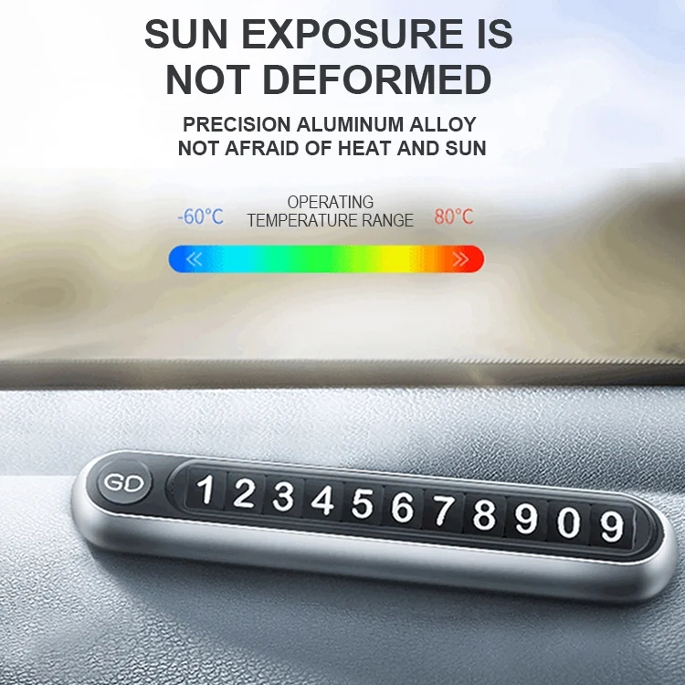 CRP0290H_7.webp Hidden Number Metal Car Temporary Parking Number Plate Parking Card - Image 8
