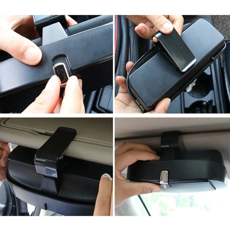 CRP0388B_8.webp Car Multi-functional Glasses Case Sunglasses Box with Card Slot, Flat Style - Image 9