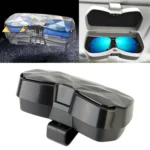 Car Multi-functional Glasses Case Sunglasses Storage Holder with Card Slot, Diamond Style