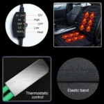 Car 12V Front Seat Heater Cushion Warmer Cover Winter Heated Warm, Single Seat - Image 3