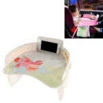 Children Waterproof Dining Table Toy Organizer Baby Safety Tray Tourist Painting Holder with Touch Screen Transparent Bag (Not Allowed to Peek)