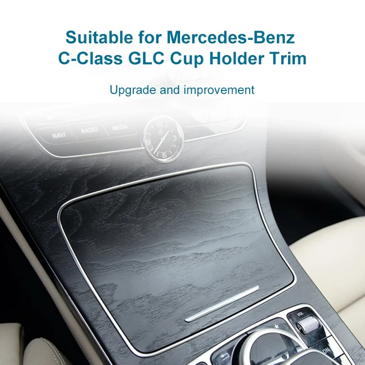 CRP1182_3.webp 2056830900 Car Cup Holder Electroplating Trim Decorative Frame for Mercedes-Benz C Class W205 - Image 4