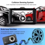 T638+ Car DVR USB Hidden Dual-lens Driving Recorder HD Reversing Video Monitor - Image 7