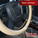 Universal Car Genuine Leather Pinhole Steering Wheel Cover, Diameter: 38cm - Image 5