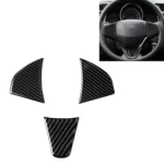 3 in 1 Car Carbon Fiber Steering Wheel Button Decorative Sticker for Honda Fit, Left and Right Drive Universal