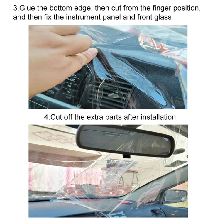 CRP2379_6.webp Car Quarantine Transparent Anti-spray Shield Anti-Saliva Protective Film, Driver Seat Universal - Image 7