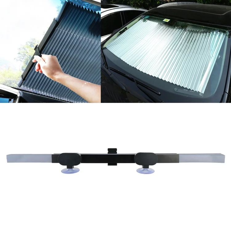 Car Sucker Suction Cups Retractable Windshield Sun Shade Block Sunshade Cover for Solar UV Protect, Size: 70cm