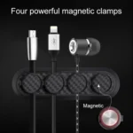 Car Carbon Fiber Magnetic Clamp Cable Storage Box Creative Desktop Hub Organizer - Image 5