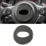 Car Carbon Fiber Steering Wheel Decorative Sticker for Subaru BRZ 2013-2017, Left and Right Drive Universal