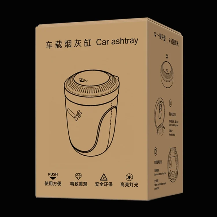 CRP3636_B7.webp Portable Car Stainless Steel Liner Cigarette Ashtray with Light - Image 8