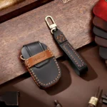 Hallmo Car Cowhide Leather Key Protective Cover Key Case for Hyundai IX35 B Style - Image 7