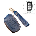 Hallmo Car Cowhide Leather Key Protective Cover Key Case for Hyundai IX35 B Style - Image 2